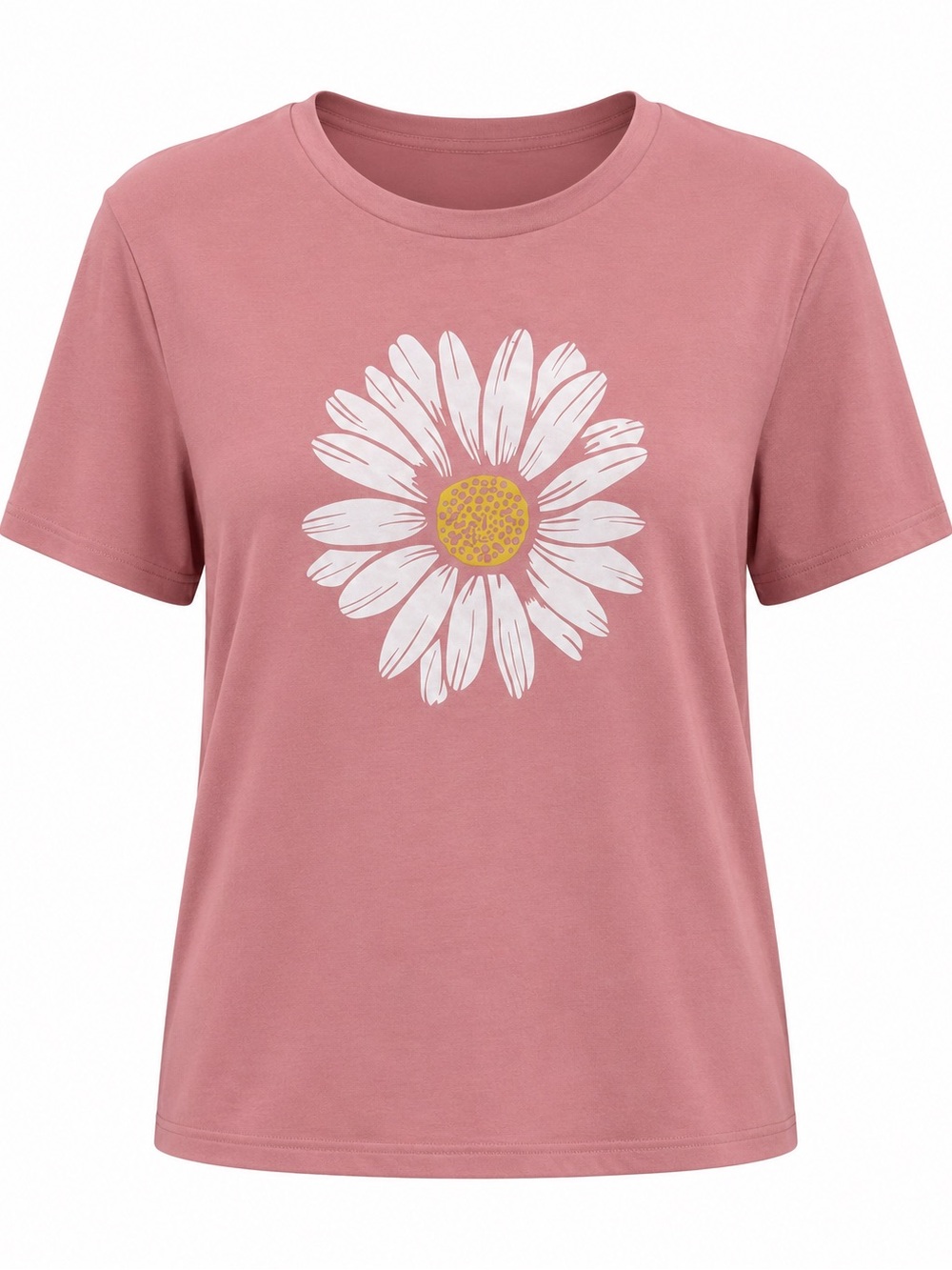 Dusty Rose Daisy Graphic Short Sleeve Tee